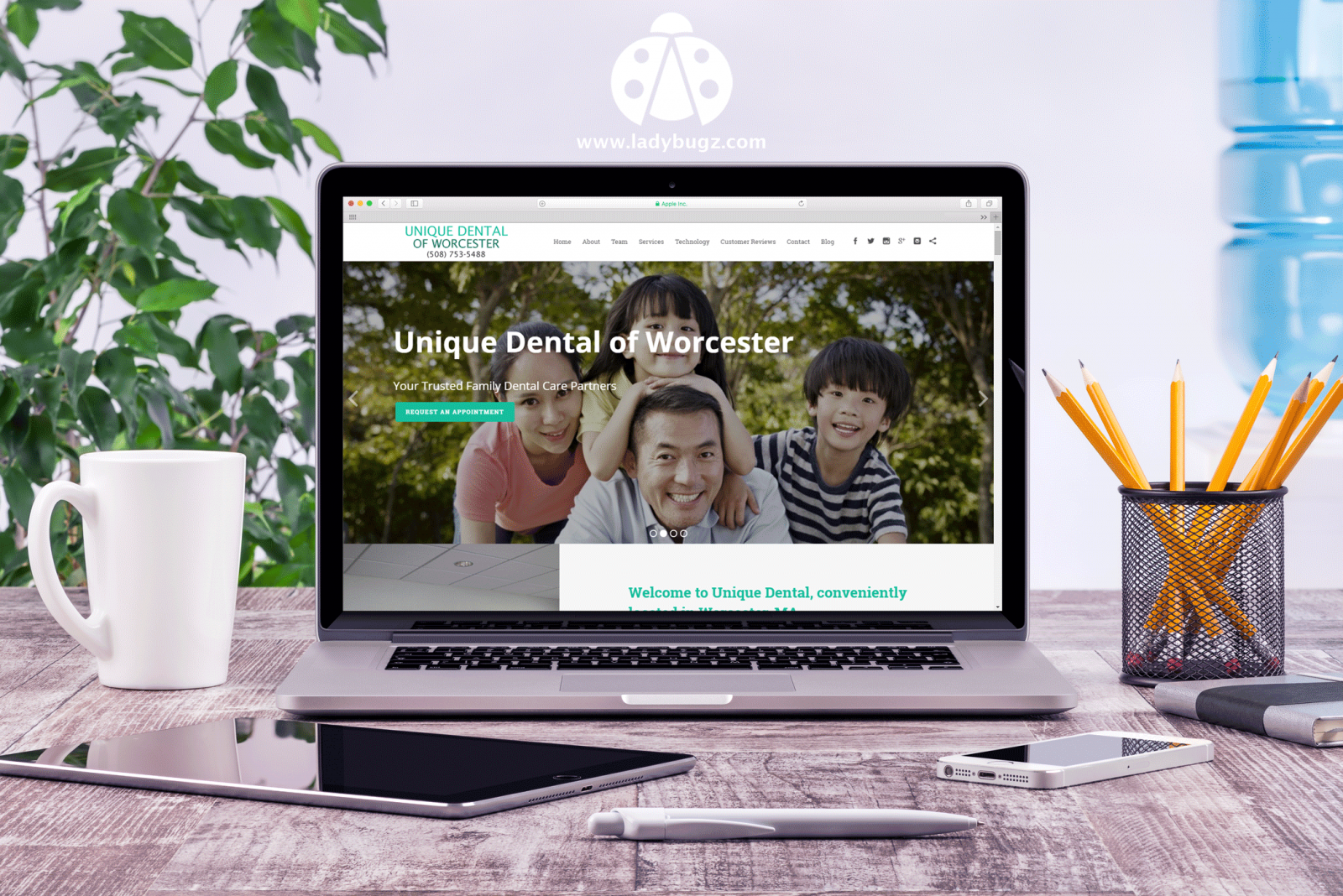 Unique Dental of Worcester Responsive Web Design, Online Marketing SEO by Ladybugz Interactive Web Design Marketing Agency Boston, Worcester, Fitchburg MA