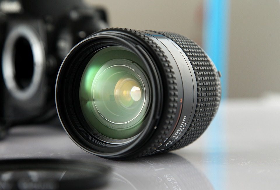 close-up image of camera lens