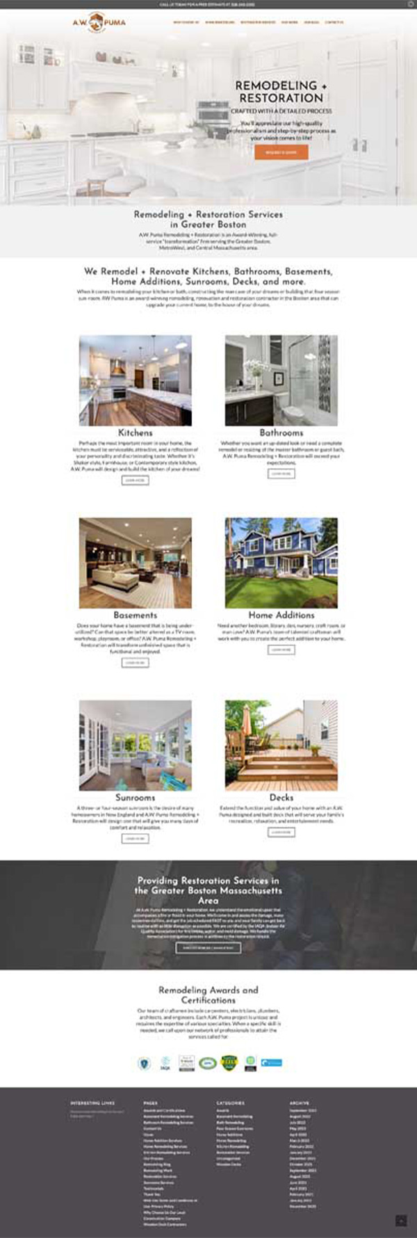 Construction Company Website Re-design Scroll Example