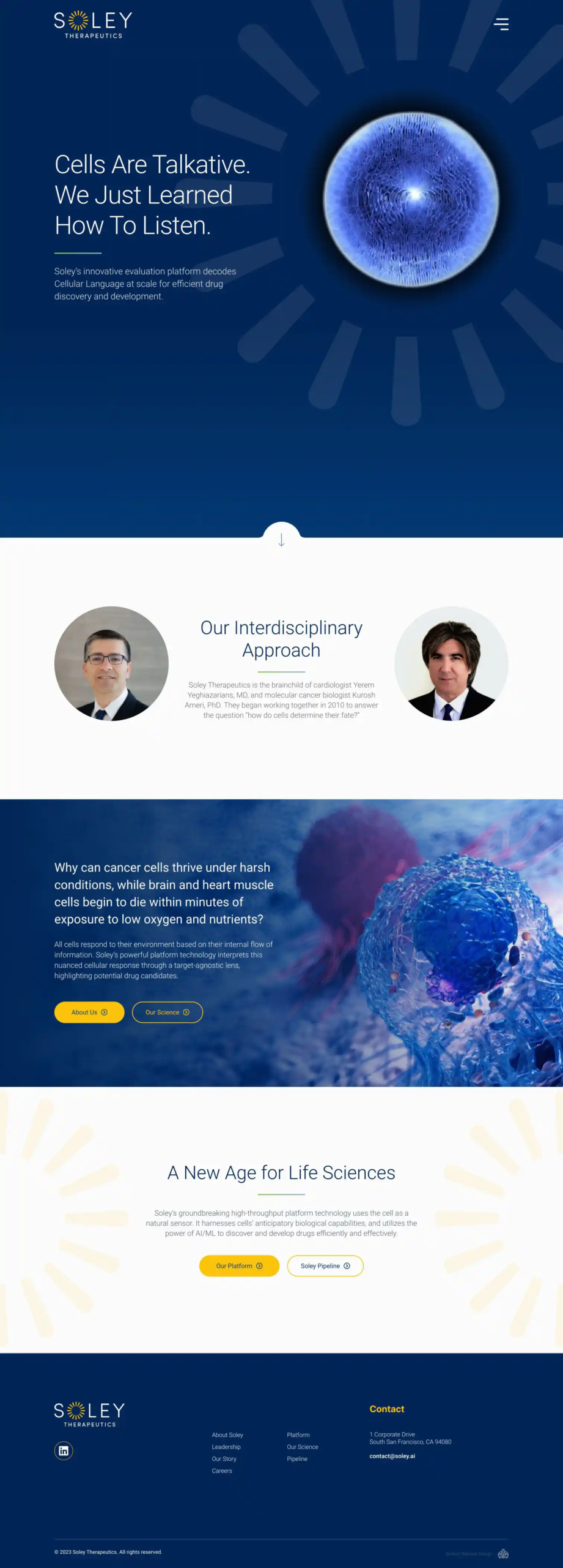 Long Website Scroll Example Web Design Image for Soley Therapeutics