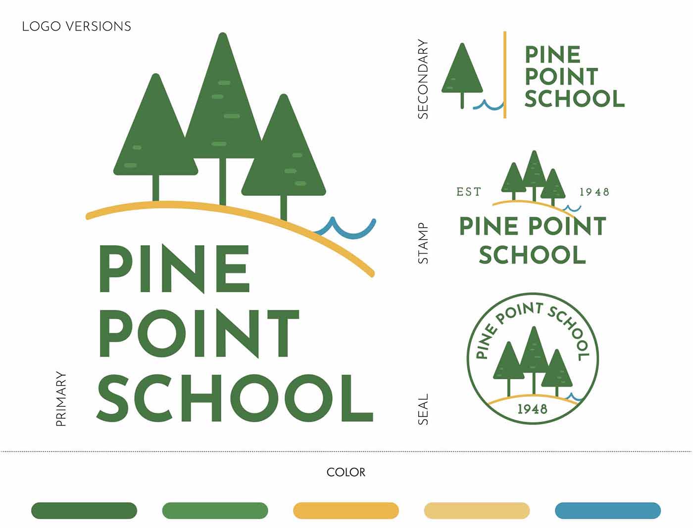 Independent School Logo Design for Pine Point in Stonington CT