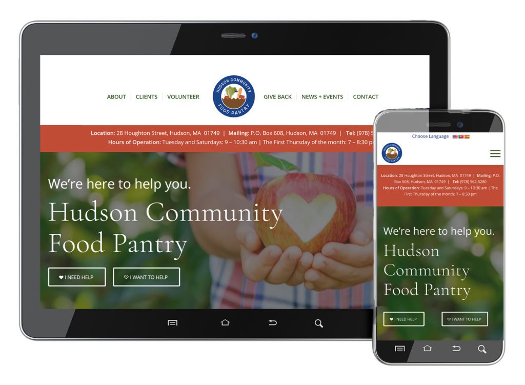 Local Non-Profit Website Design for Hudson Food Pantry
