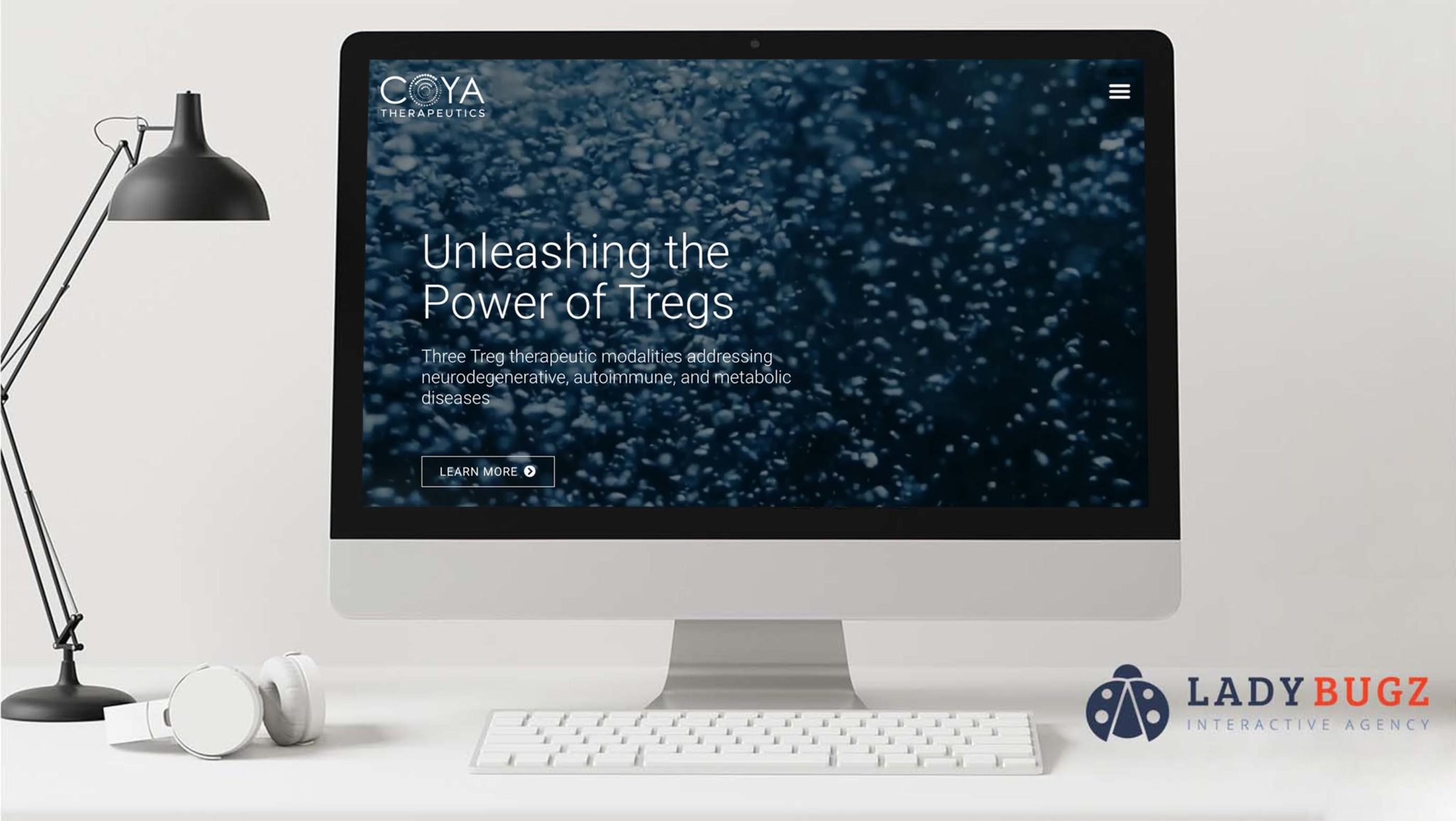 Desktop view of clinical-stage biopharma company Coya Therapeutics' new website