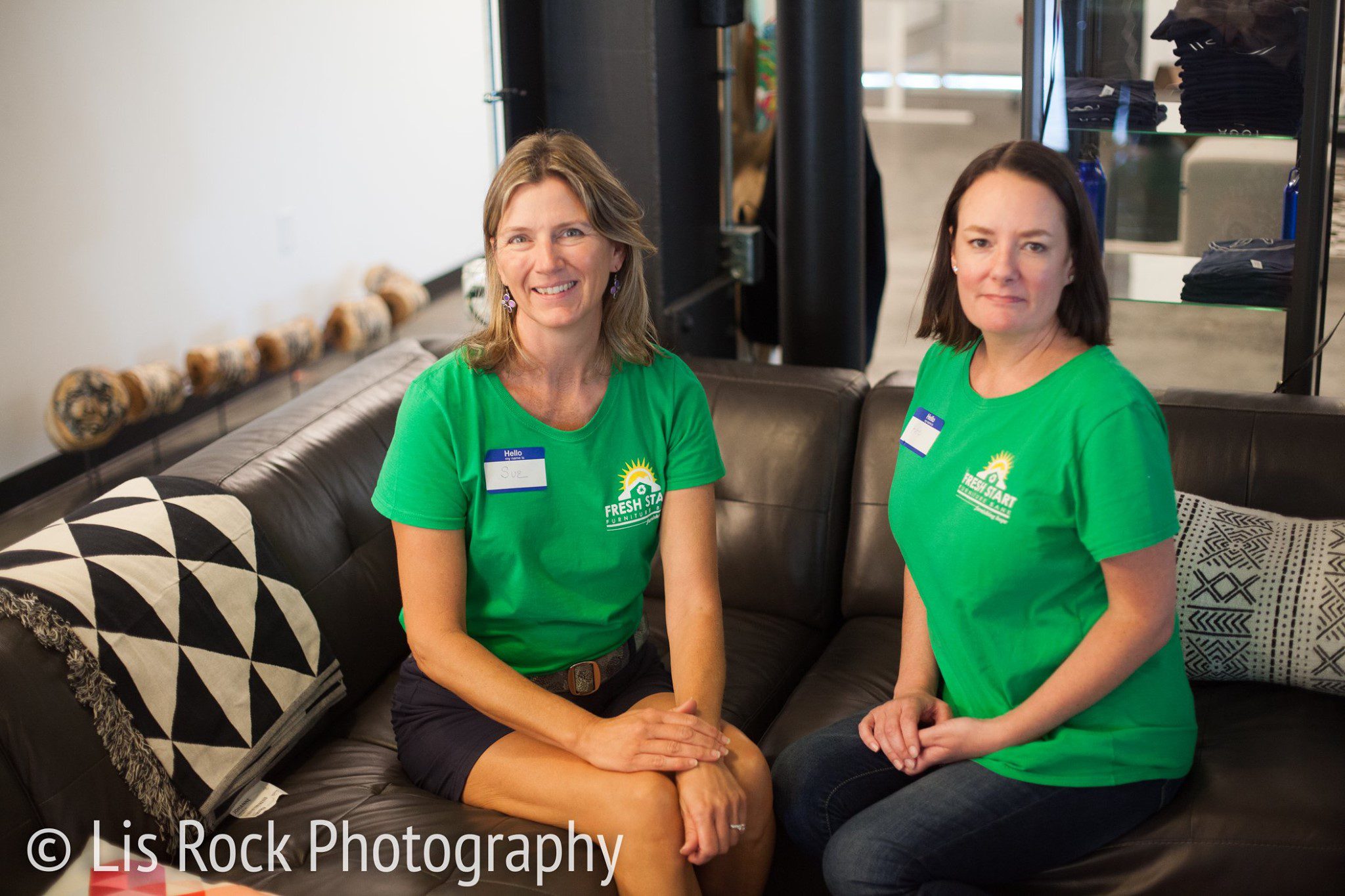 Sue Waudby, Director and Kate Halpin, Volunteer Coordinator at Fresh Start Furniture Bank.