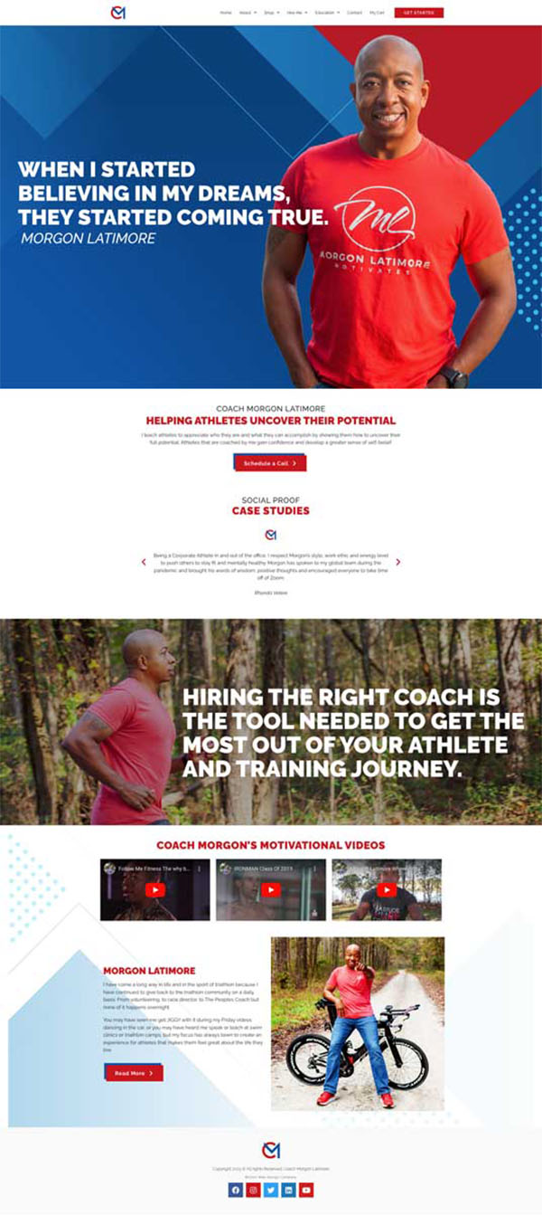 Triathlon Coach Website Design Scroll example