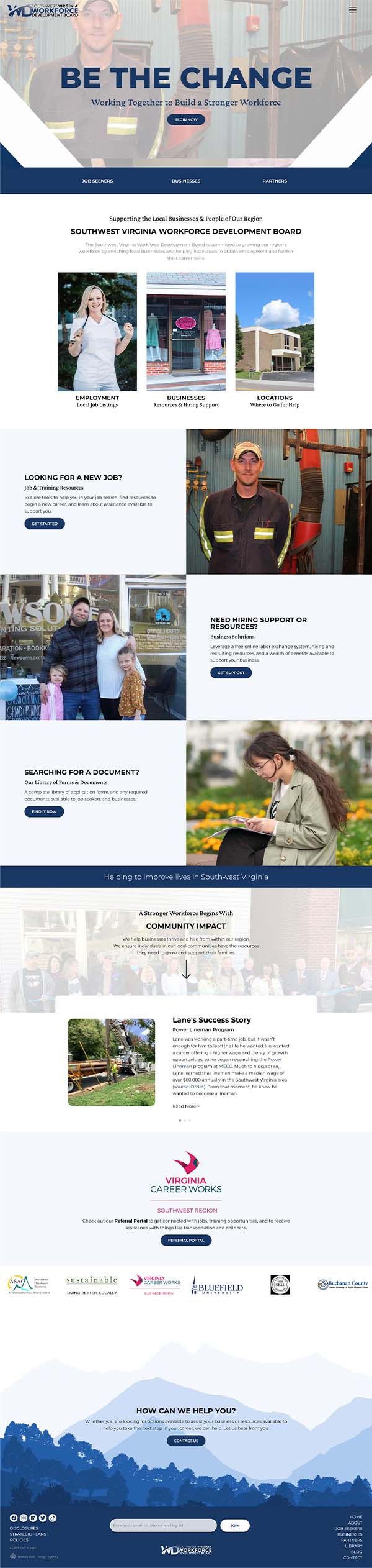 Southwest Virginia Workforce Development Board - Workforce Development Board Website Design Scroll example