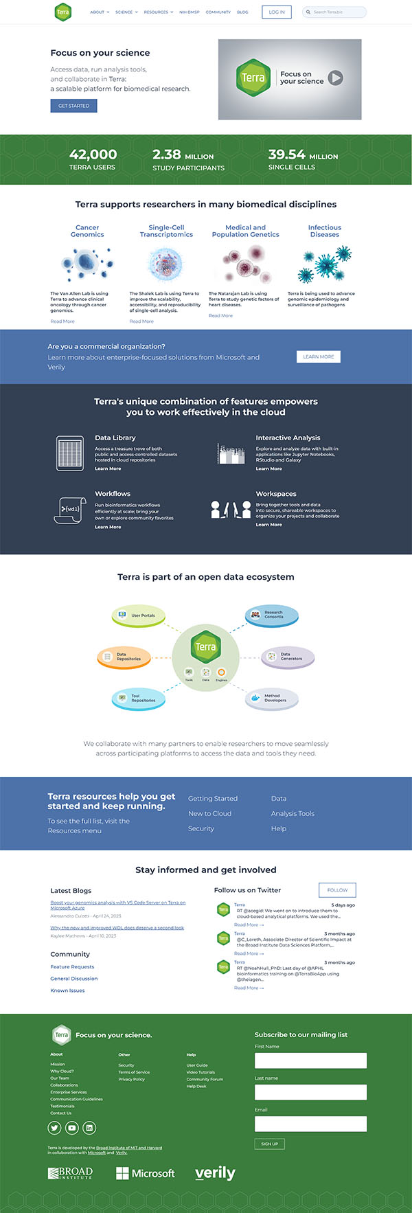 Terra.Bio - Biomedical Website Design Scroll example