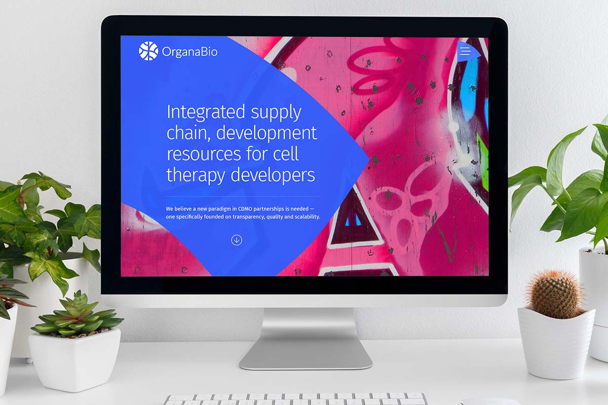 Example website design for a Miami Biotech portfolio feature.