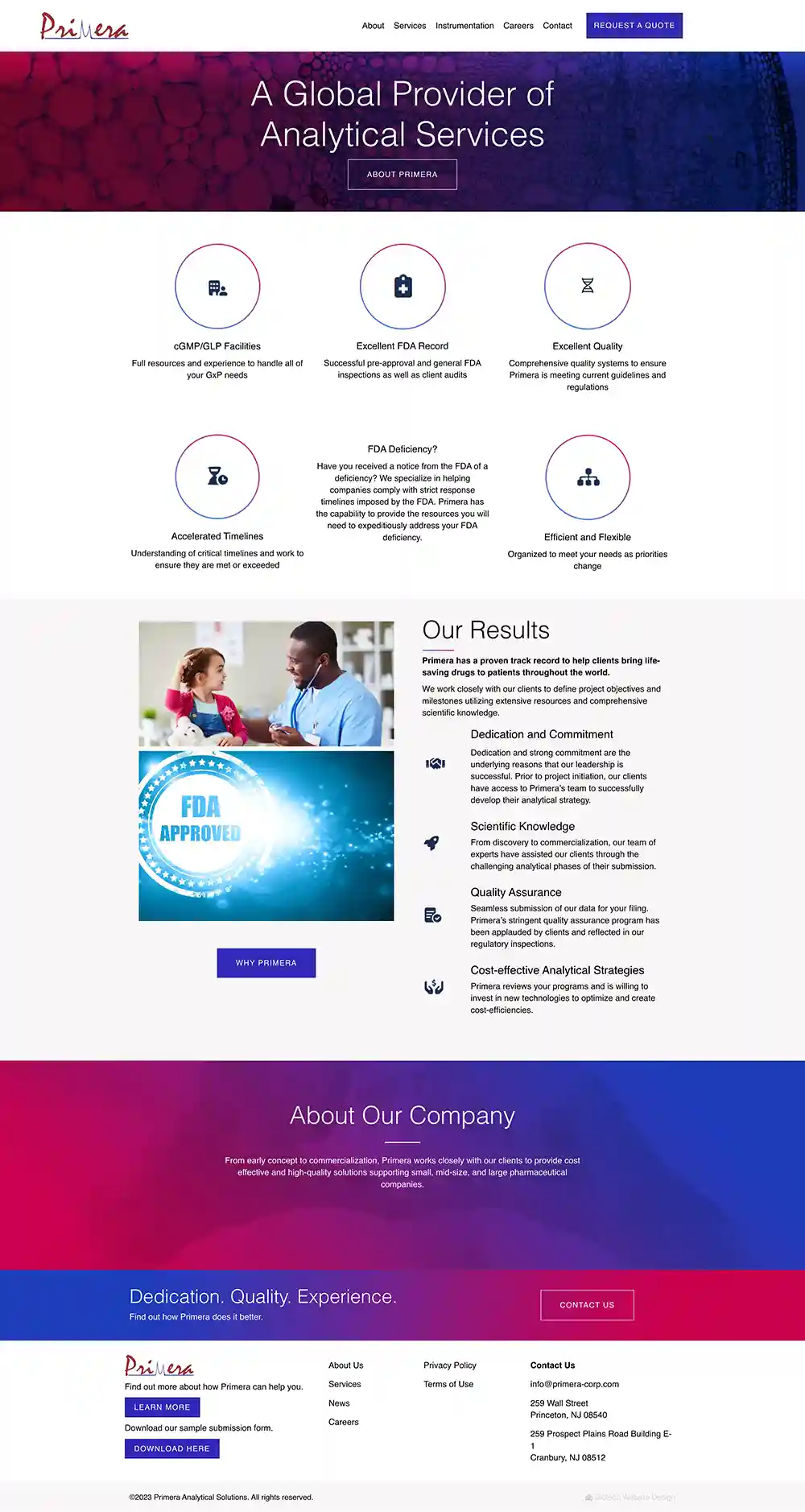 New Jersey Biotech CRO Website Example