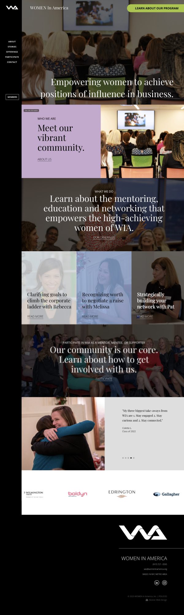 Women in America Website Example Long Image