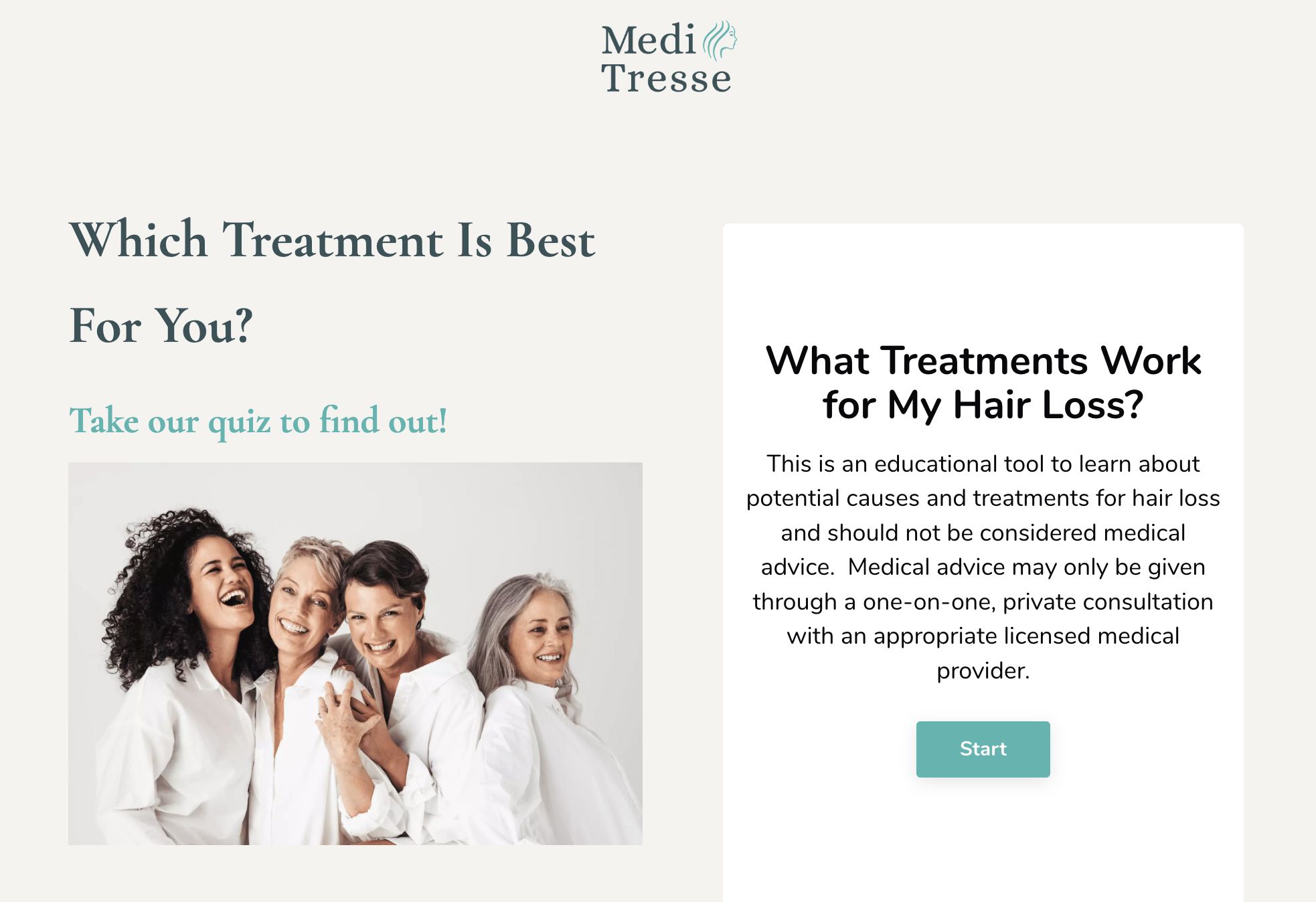 Medi Tresse offers a Quiz for What Treatments Work for My Hair Loss.
