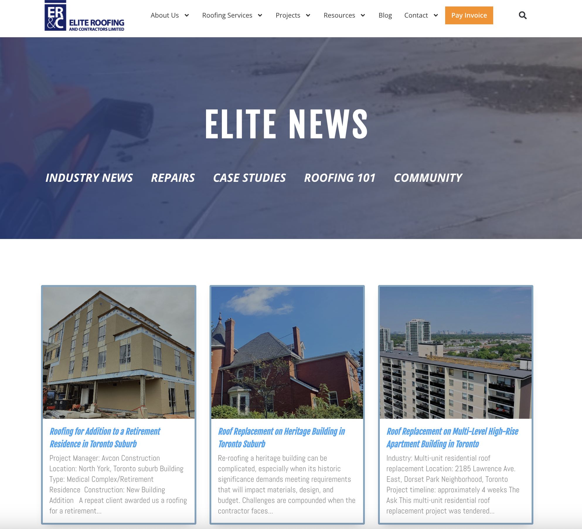 Take a look at some of Elite Roofing's past industrial, commercial, and residential roofing project case studies.