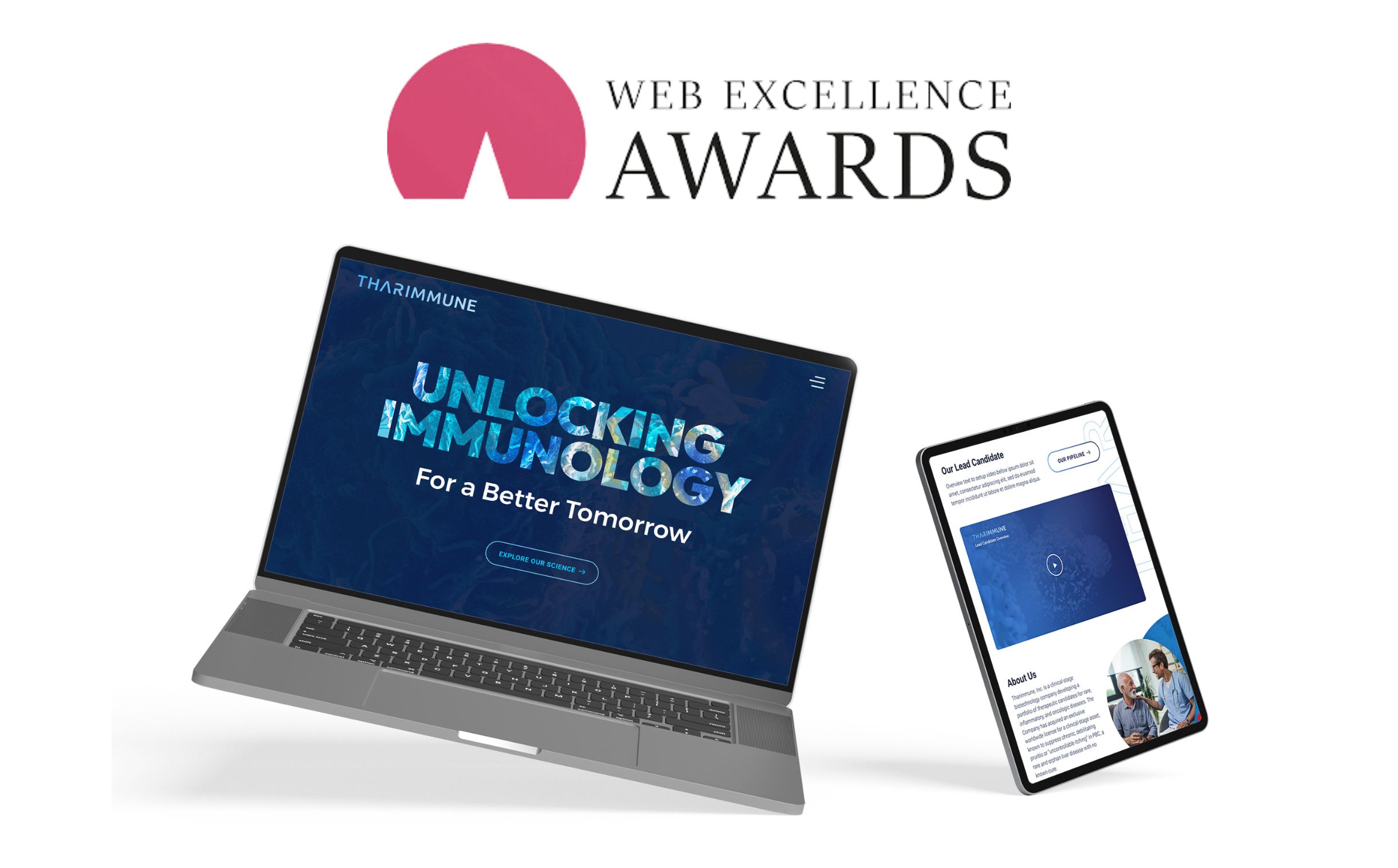 Tharimmune Web Excellence Award portfolio image.