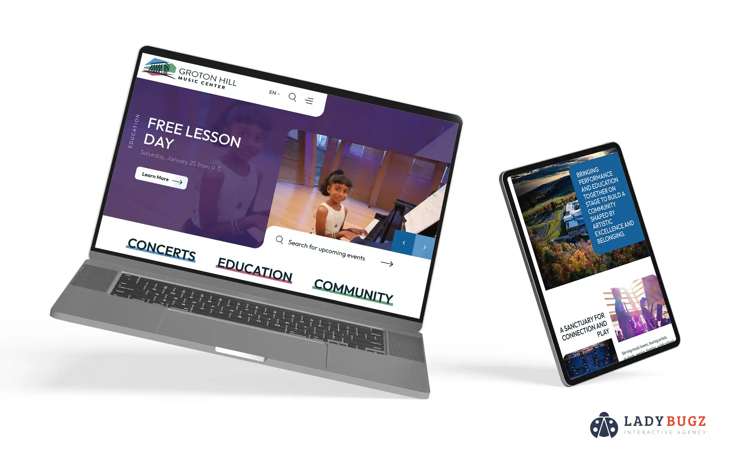 Groton Hill Music Center Website Homepage Design LOGO