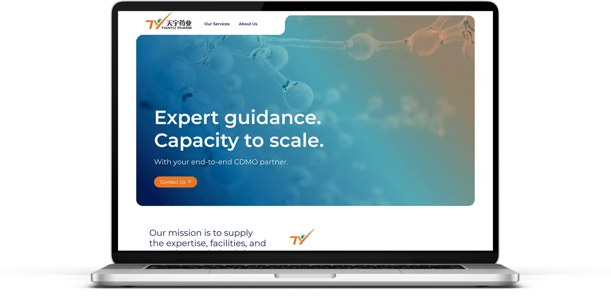 Tianyu Pharma cdmo website redesign china example