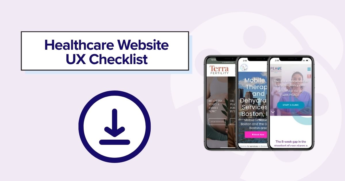 Healthcare Website UX Checklist to Improve Patient Engagement, Trust, and Conversions OG image size.