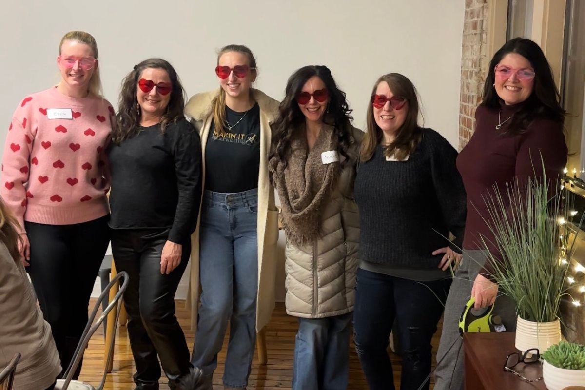 ladybugz and metrowest womens network galentines event group photo.