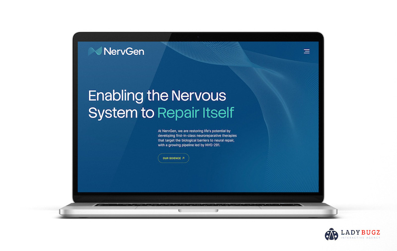 Public Clinical-Stage Biotech Website Design example NervGen.