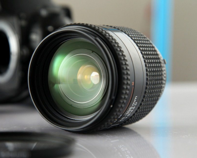 close-up image of camera lens