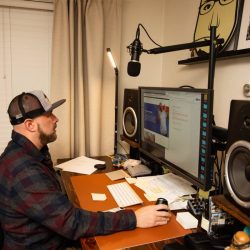 Frank Pereira, Lead Web Developer working at his desk